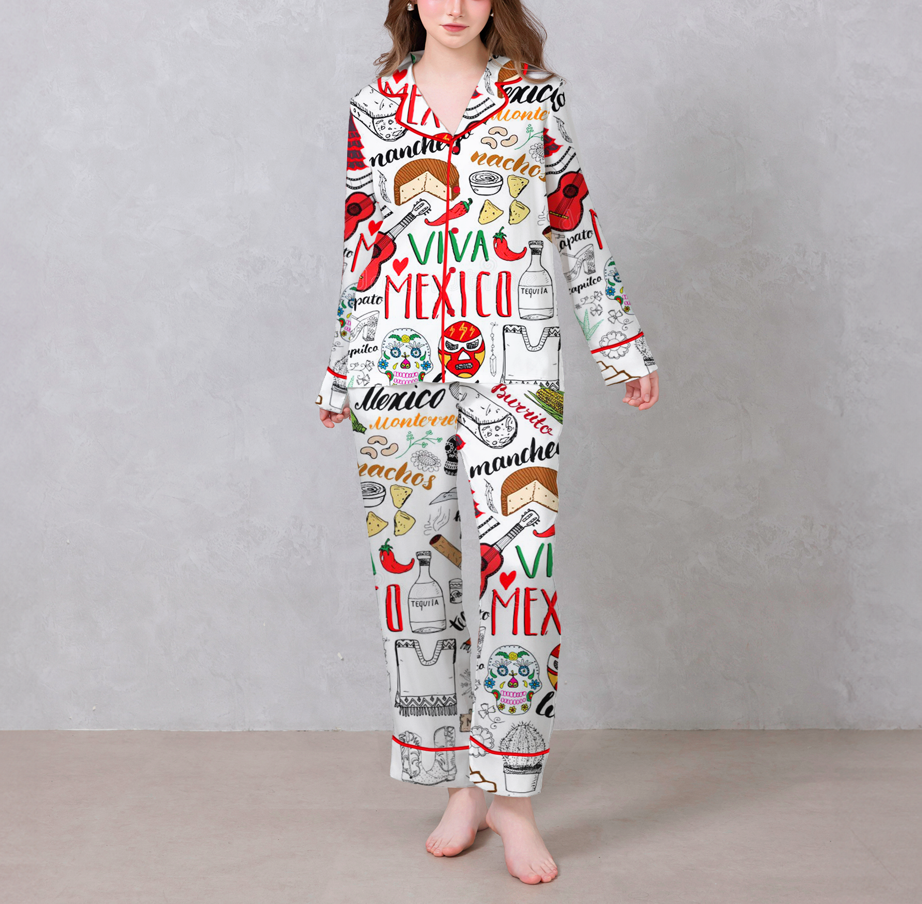 Viva Mexico Satin Pajama Set