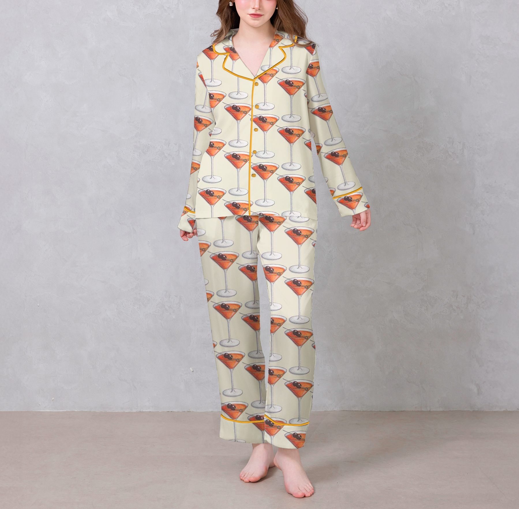 Cooktail Satin Pajama Set