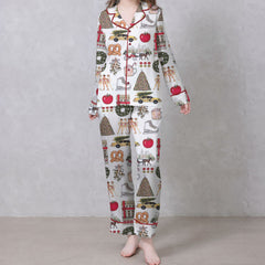 Christmas In New York Satin Pajama Set