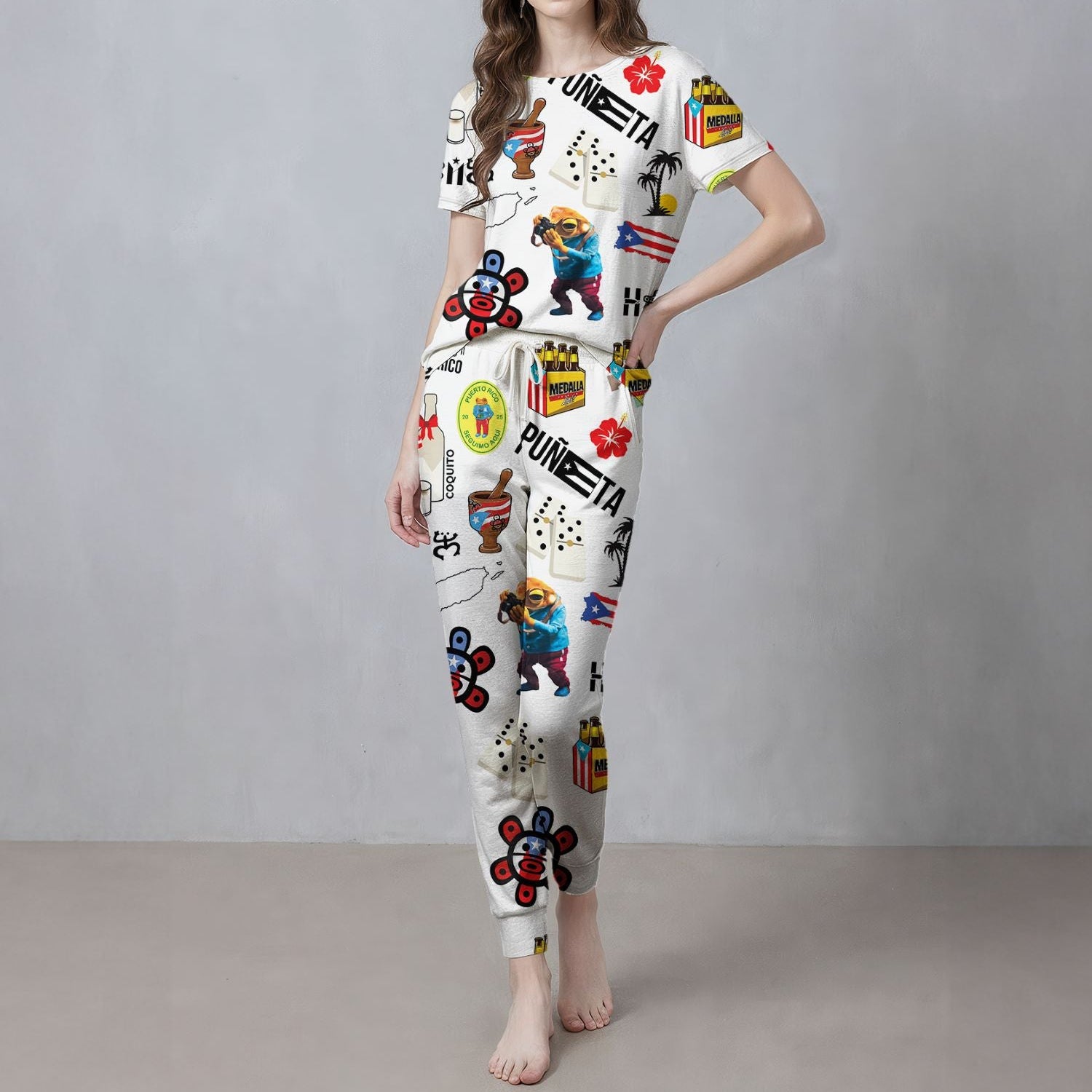 Puerto Rico Satin Pajama Set For Women