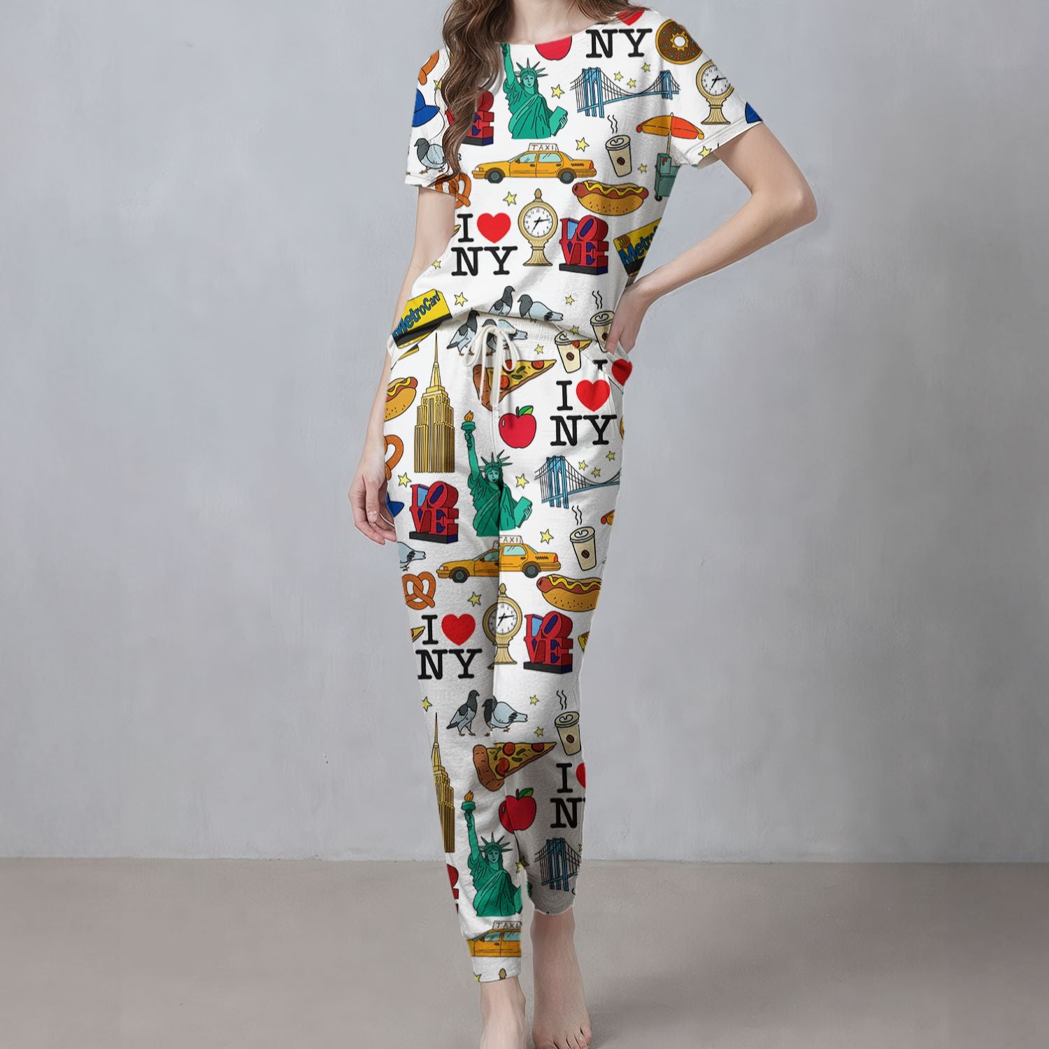 New York City Satin Pajama Set For Women