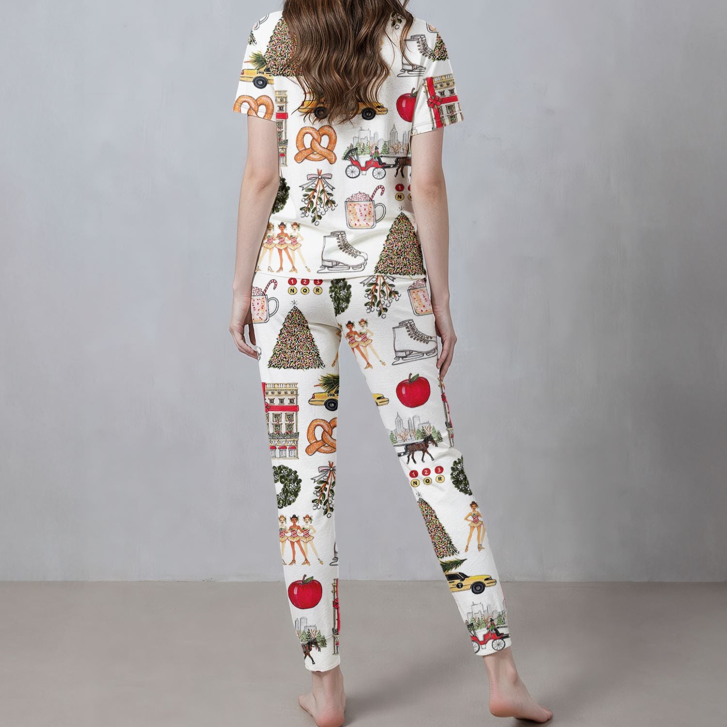 Christmas In New York Satin Pajama Set