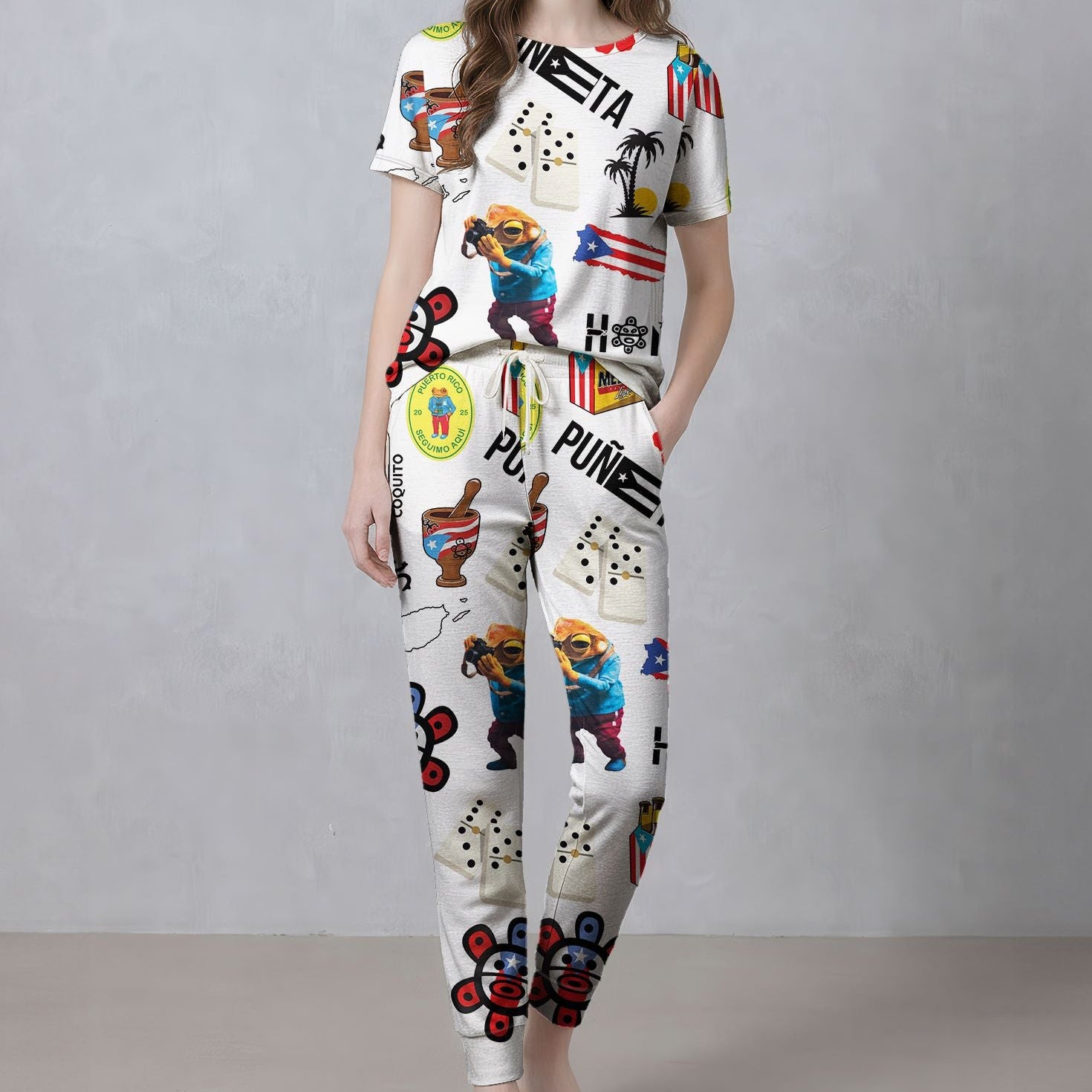 Puerto Rico Satin Pajama Set For Women