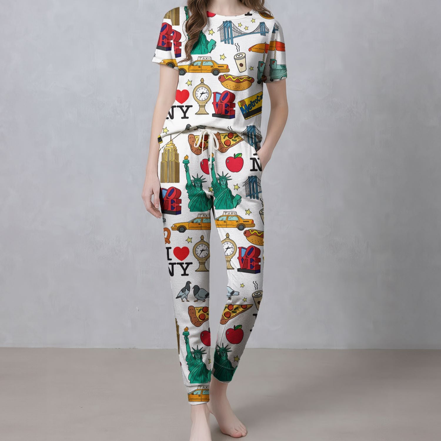 New York City Satin Pajama Set For Women