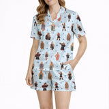 women music artists silky satin pajama set front view