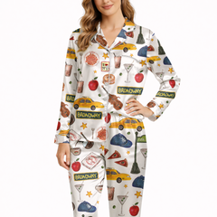 New York Travel Silky Satin Pajama Set For Women