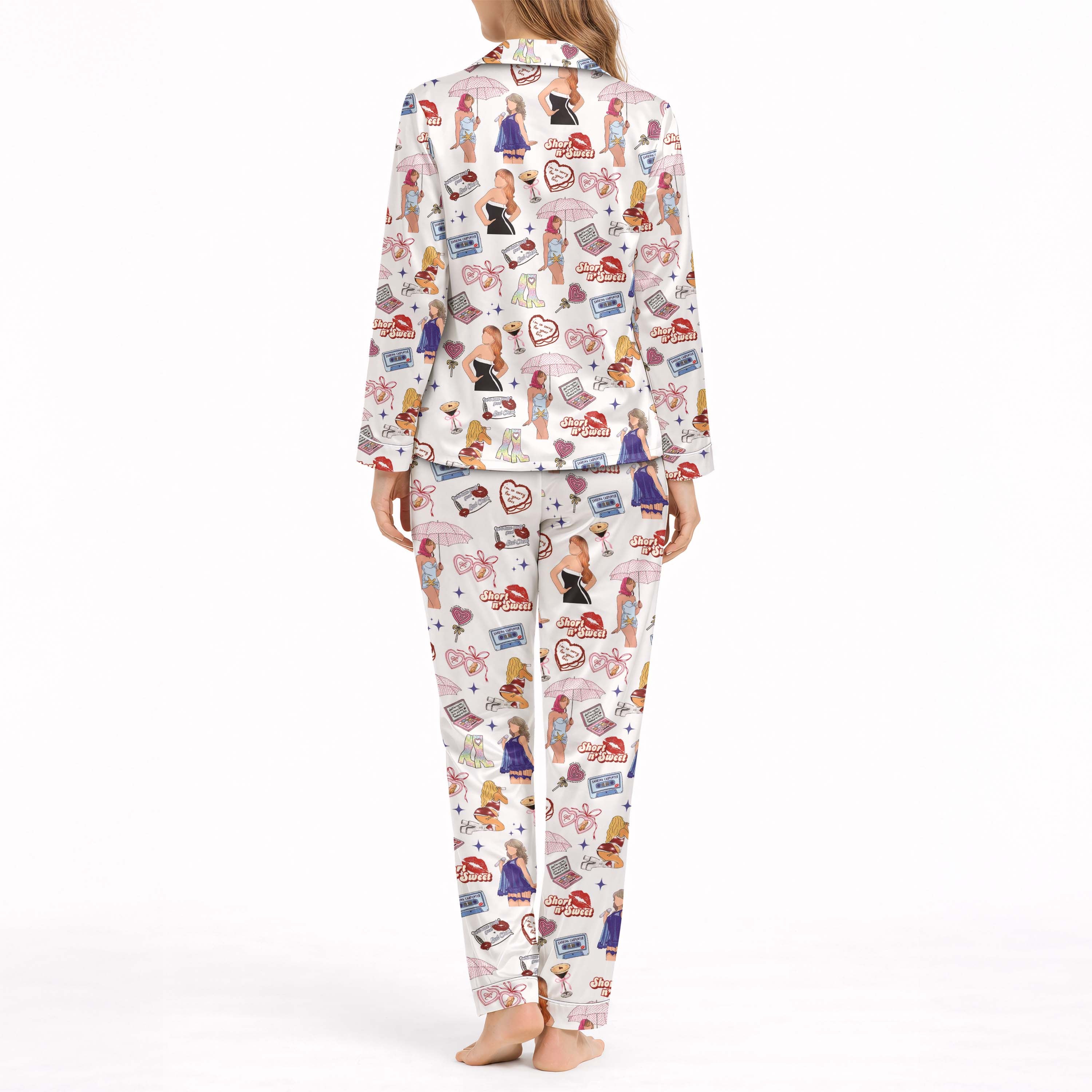 Women’s Pop Music Silky Satin Pajama Set