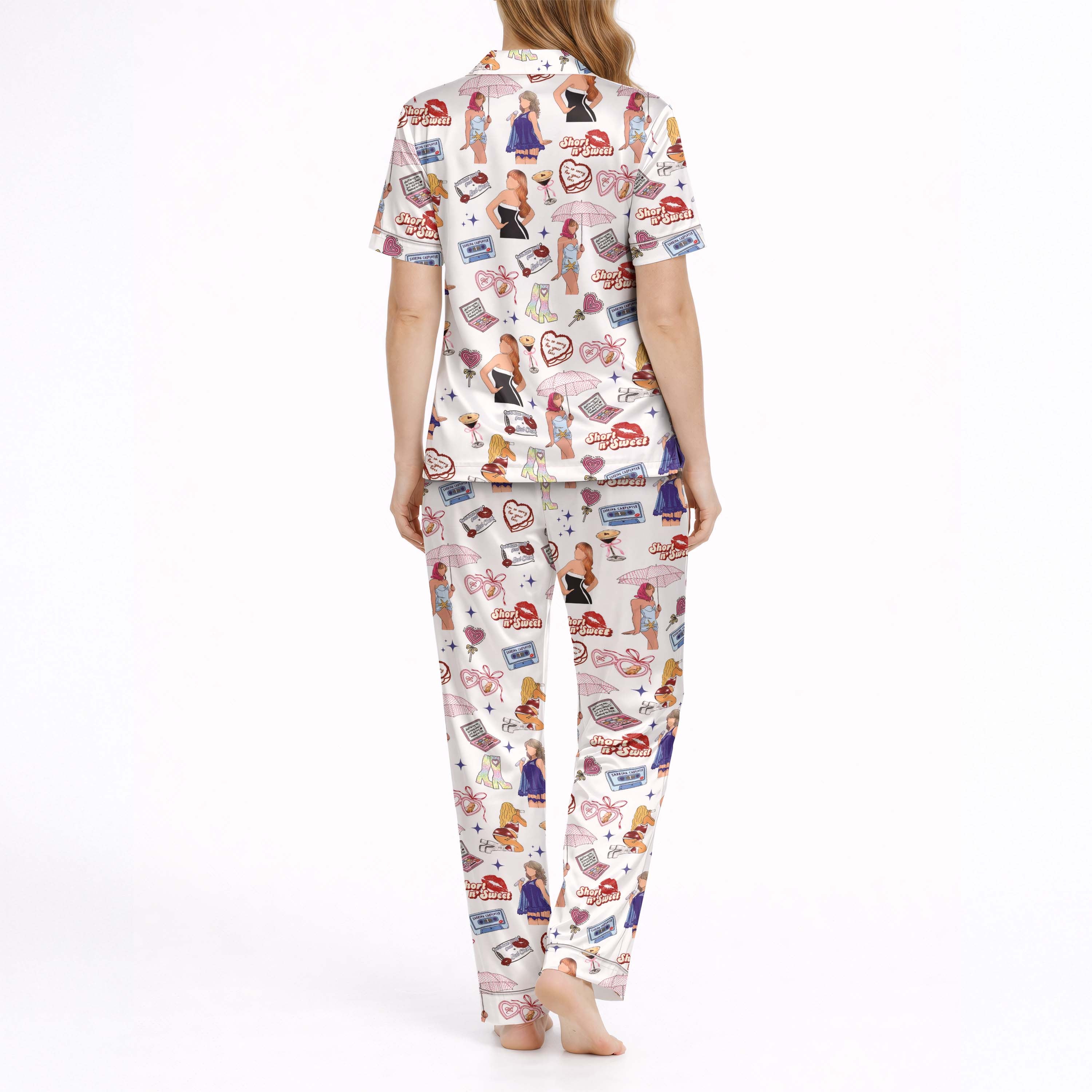 Women’s Pop Music Silky Satin Pajama Set