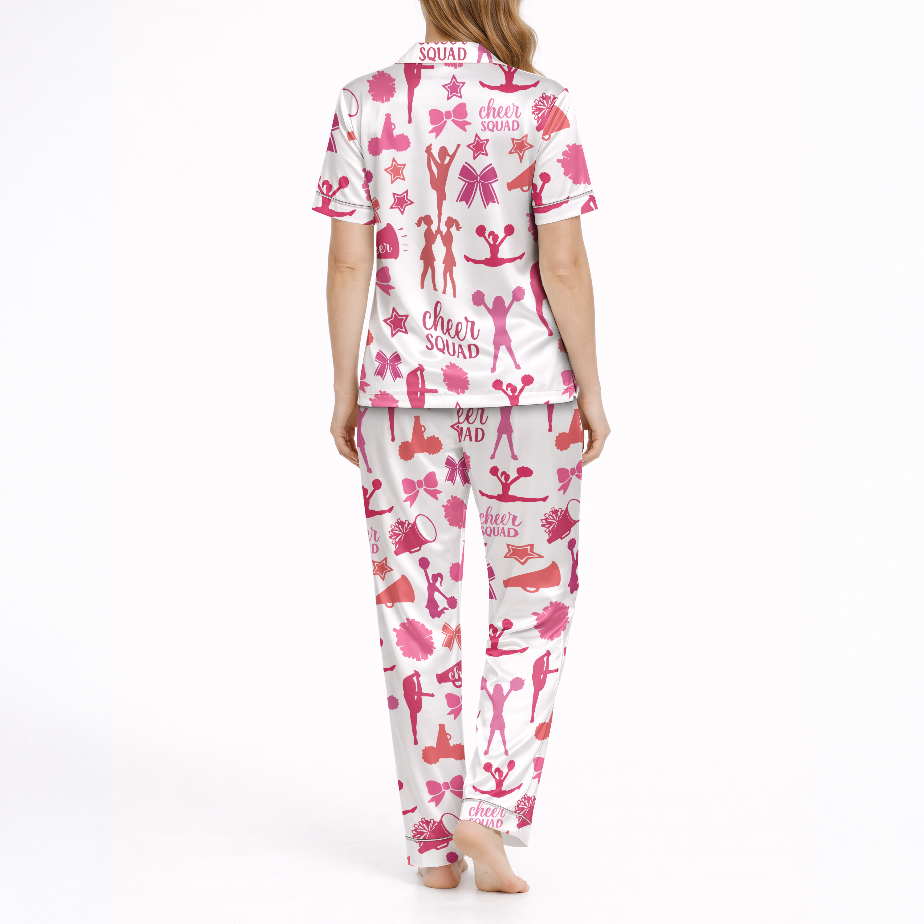 Cheerleading Silky Satin Pajama Set For Women