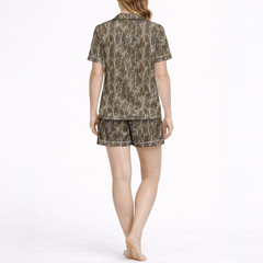 Camo Woodland Silky Satin Pajama Set for Women