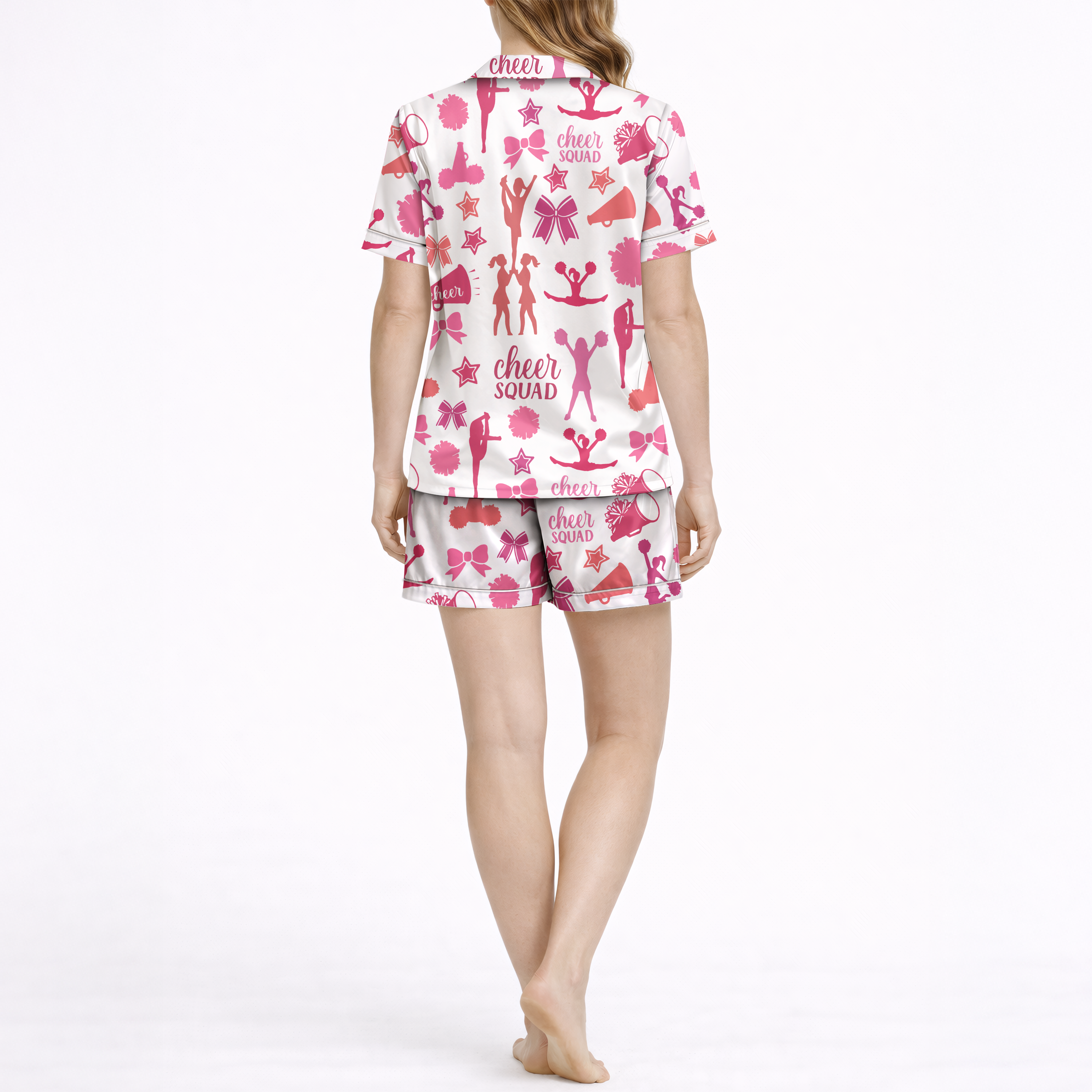 Cheerleading Silky Satin Pajama Set For Women