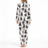 Women's Classic Button Down Pajama Set - Long [KNIT] with Black Labs