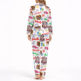 Women's Classic Button Down Pajama Set - Long Knit Sleepwear