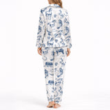 Equestrian Dreams: Women's Classic Button Down Pajama Set - Long