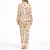 Cozy Golden Retriever Women's Classic Button Down Pajama Set - Long