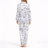 Dreamy Wedding Doodle Women's Classic Button Down Pajama Set - Long