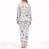 Women's Classic Button Down Pajama Set - Long KNIT - Future Mrs. Bridal Print