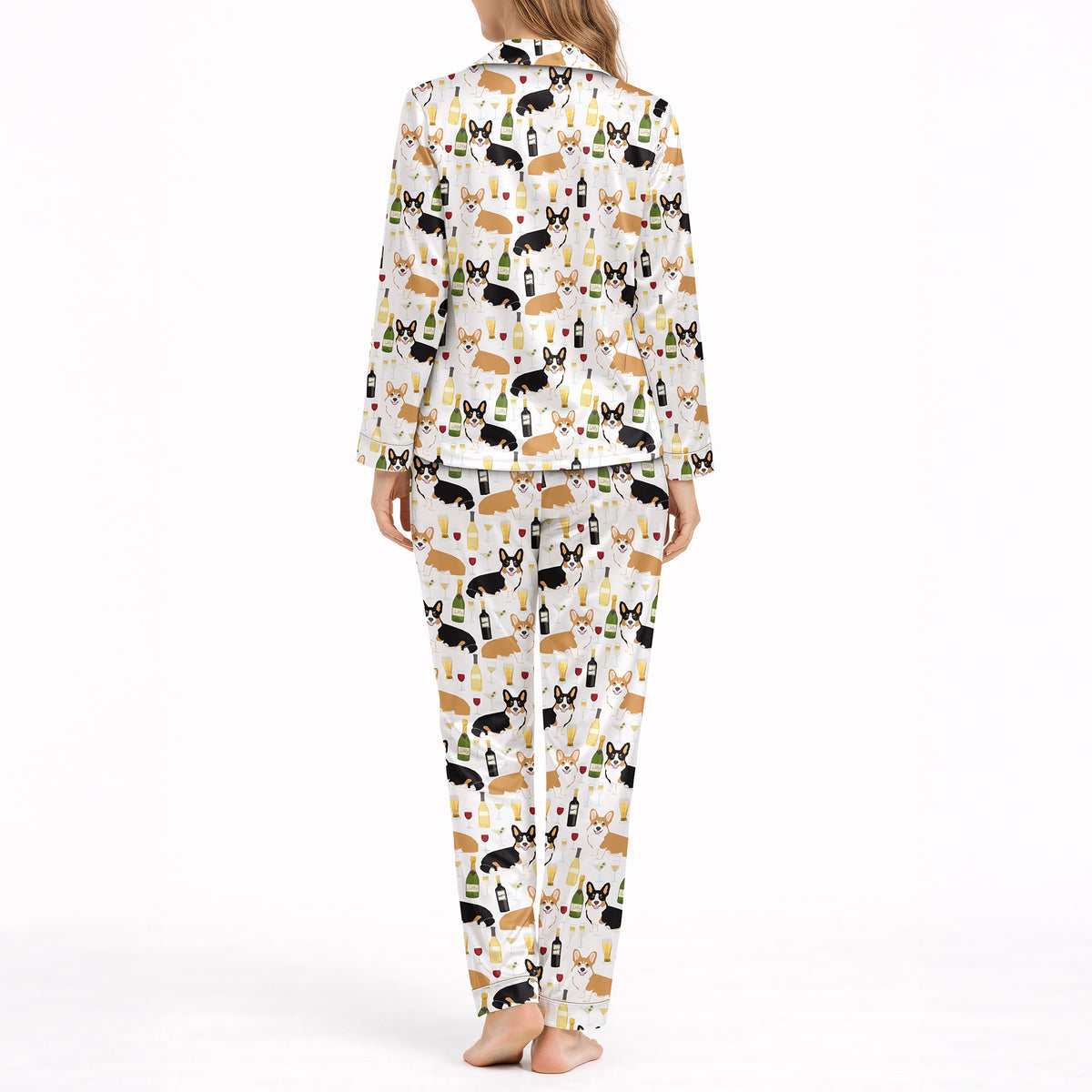 Women's Classic Button Down Pajama Set - Long | Paws & Pours Collection