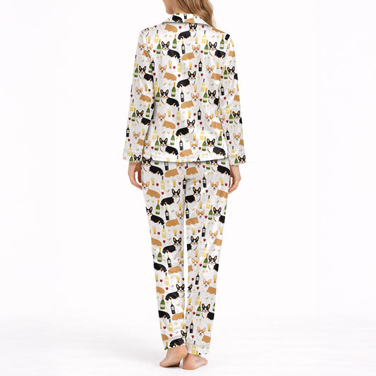 Women's Classic Button Down Pajama Set - Long | Paws & Pours Collection