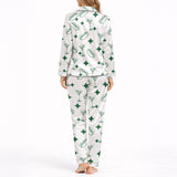 Snack & Sip Women's Classic Button Down Pajama Set - Long Knit