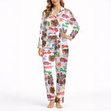 Women's Classic Button Down Pajama Set - Long Knit Sleepwear