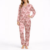 Paws & Pours Women's Classic Button Down Pajama Set - Long