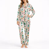 Global City Dreams Women's Classic Button Down Long Pajama Set