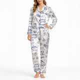Dreamy Wedding Doodle Women's Classic Button Down Pajama Set - Long