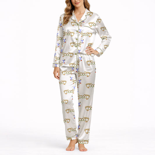 Good Dog Vibes Women's Classic Button Down Pajama Set - Long