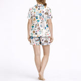 Women's Classic Button Down Pajama Set - Short | Wanderlust Dreams Print