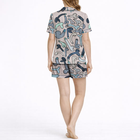 Willy Wonderful Women's Classic Button Down Pajama Set - Short