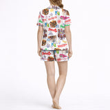 Women's Short Sleeve Button Down Pajama Set - Knit Sleepwear