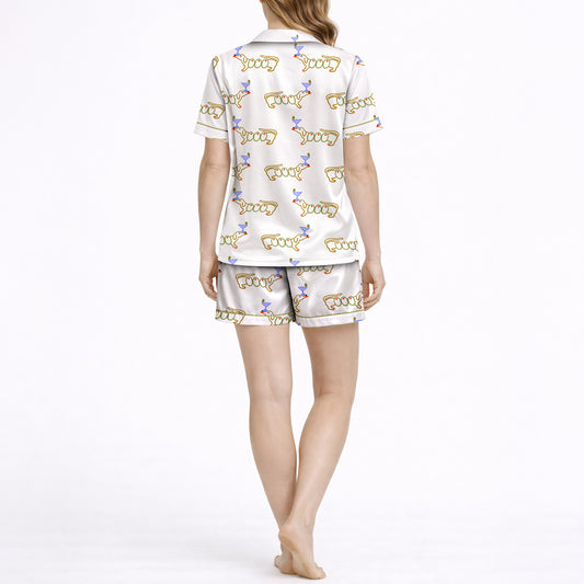 Good Dog Vibes Women's Classic Button Down Pajama Set - Short