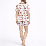 Women's Short Sleeve Pajama Set with Shorts: Dachshund Delight