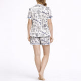Women's Pajama Set - Short Sleeve Button Down Top KNIT - Future Mrs. Bridal Print