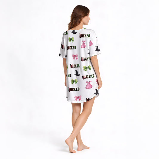 Wicked Cozy Women's V-Neck Short Sleeve Knit Nightgown