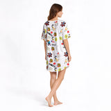 Borinquen Comfort: Women's Nightgown - V-Neck Short Sleeve