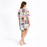 Women's V-Neck Short Sleeve Knit Nightgown