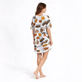 Cozy Fall Nights Women's V-Neck Short Sleeve Knit Nightgown