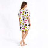 Women's Nightgown - V-Neck Short Sleeve: Softball Dreams Sleepwear