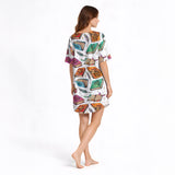Women's Nightgown - V-Neck Short Sleeve | Enchanted Library Print