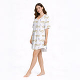 Good Dog Vibes Women's Nightgown - V-Neck Short Sleeve