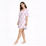 Women's Nightgown - V-Neck Short Sleeve | Lacrosse Dreams