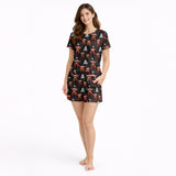 Cozy Highland Cow Women's Short Sleeve Pajama Set