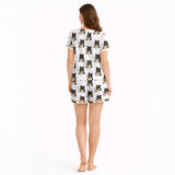 Women's short sleeve pajama set with shorts | Ramen Cat Dreams