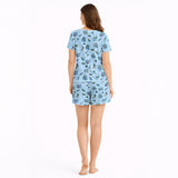 Women's Short Sleeve Pajama Set with Knit | Slay Cat Dreams