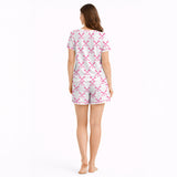 Women's short sleeve pajama set with [KNIT] | Lacrosse Dreams