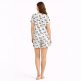 Cozy Mallard Duck Women's Short Sleeve Pajama Set with Shorts