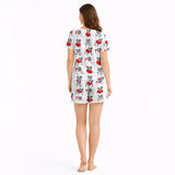 Women's Short Sleeve Pajama Set - Cozy Bulldog Print