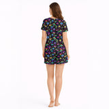 Women's short sleeve pajama set with [KNIT] | Magic Mushroom Dreams